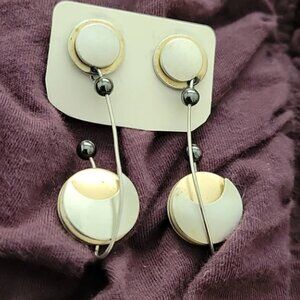 Geometric gold/silver Brushed Earrings - Brand New